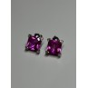 925 Sterling Silver Pink Topaz Earrings Length 0.5 Inch