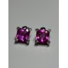 925 Sterling Silver Pink Topaz Earrings Length 0.5 Inch