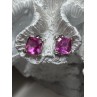925 Sterling Silver Pink Topaz Earrings Length 0.5 Inch