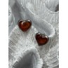 925 Sterling Silver Amber Heart Earrings Length 0.5 Inch
