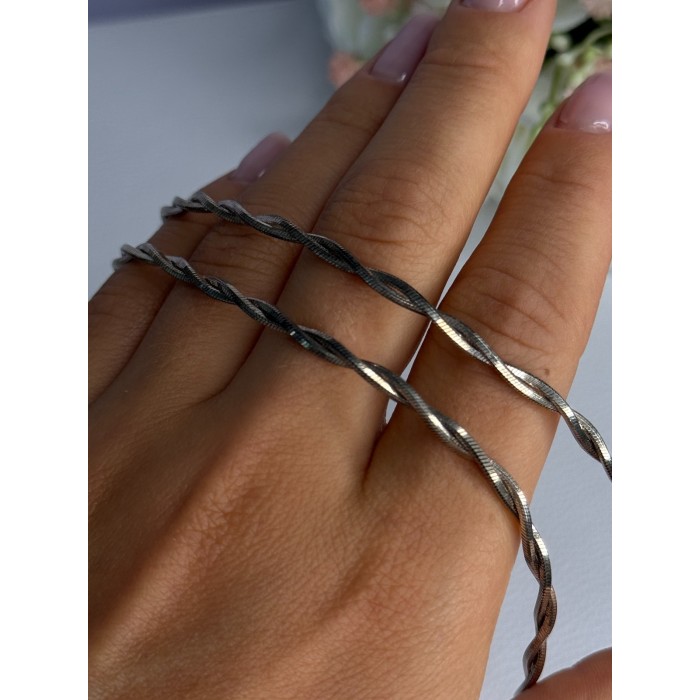 925 Sterling Silver Italy Fas Necklace Length 18 Inch