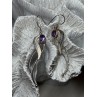 925 Sterling Silver Amethyst Earrings Length 2.6 Inch