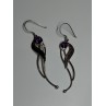 925 Sterling Silver Amethyst Earrings Length 2.6 Inch