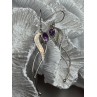 925 Sterling Silver Amethyst Earrings Length 2.6 Inch