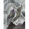 925 Sterling Silver Amethyst Earrings Length 2.6 Inch