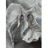 925 Sterling Silver Amethyst Earrings Length 2.6 Inch