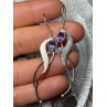 925 Sterling Silver Amethyst Earrings Length 2.6 Inch