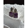 925 Sterling Silver Tourmaline & Marcasite Earrings Length 0.7 Inch