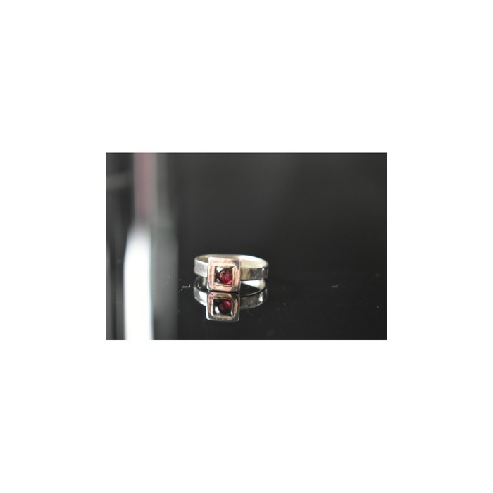 925 Sterling Silver Almandine Ring Size 6.5