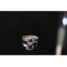 925 Sterling Silver Almandine Ring Size 6.5