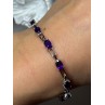 925 Sterling Silver Amethyst Bracelet Length 7 Inch