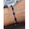 925 Sterling Silver Amethyst Bracelet Length 7 Inch