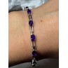 925 Sterling Silver Amethyst Bracelet Length 7 Inch