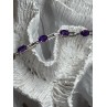 925 Sterling Silver Amethyst Bracelet Length 7 Inch