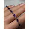 925 Sterling Silver Amethyst Bracelet Length 7 Inch