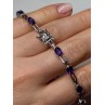 925 Sterling Silver Amethyst Bracelet Length 7 Inch