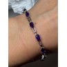 925 Sterling Silver Amethyst Bracelet Length 7 Inch