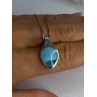 925 Sterling Silver Larimar Necklace Length 18 Inch