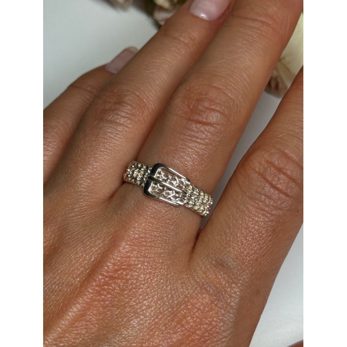 925 Sterling Silver Belt Ring Size 8