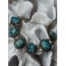 Vintage 925 Sterling Silver Turquoise Bracelet Length 7 Inch