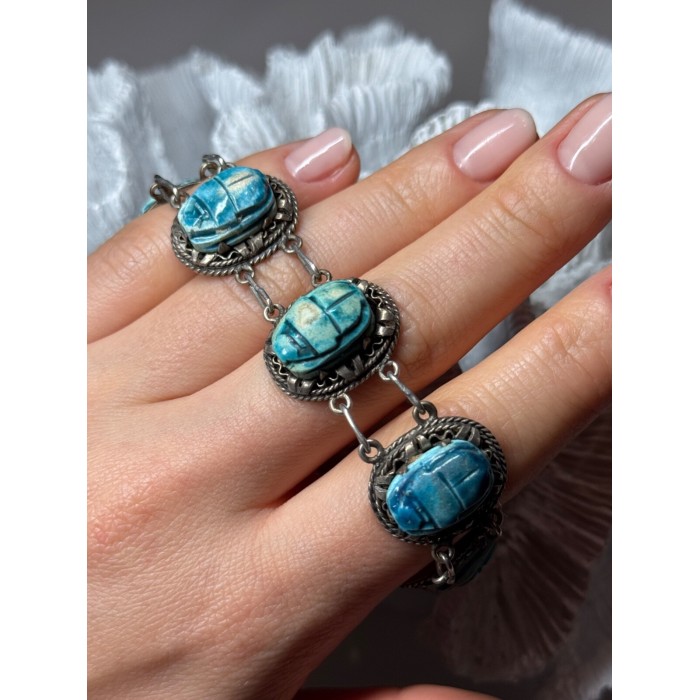 Vintage 925 Sterling Silver Turquoise Bracelet Length 7 Inch