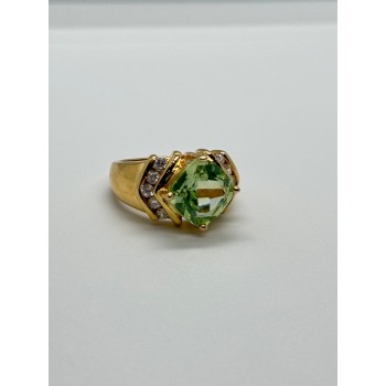 925 Sterling Silver Gold Plated CZ Ring Size 6