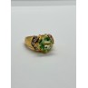 925 Sterling Silver Gold Plated CZ Ring Size 6
