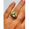 925 Sterling Silver Gold Plated CZ Ring Size 6