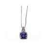 925 Sterling Silver Sapphire & Diamond Chain with Pendant