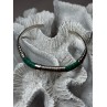 Vintage 925 Sterling Silver Malachite Bracelet