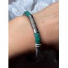 Vintage 925 Sterling Silver Malachite Bracelet