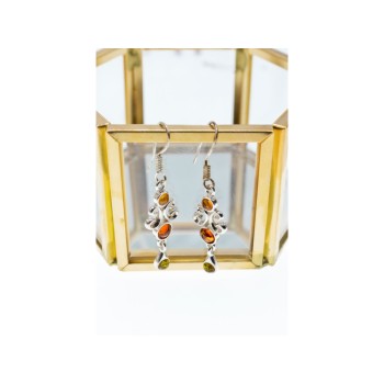 925 Sterling Silver Amber Earrings