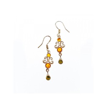 925 Sterling Silver Amber Earrings