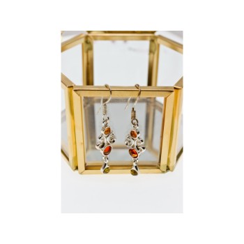 925 Sterling Silver Amber Earrings