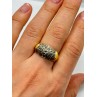 925 Sterling Silver Gold Plated Marcasite Ring Size 8