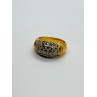 925 Sterling Silver Gold Plated Marcasite Ring Size 8