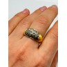 925 Sterling Silver Gold Plated Marcasite Ring Size 8