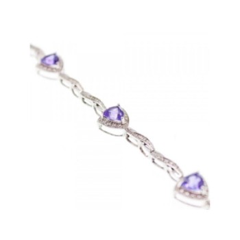 925 Sterling Silver Purple Tourmaline Bracelet