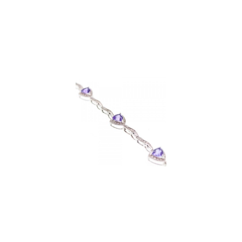 925 Sterling Silver Purple Tourmaline Bracelet