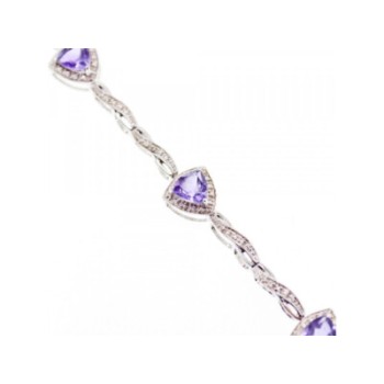 925 Sterling Silver Purple Tourmaline Bracelet