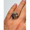 925 Sterling Silver Amethyst & Marcasite Ring Size 6