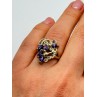 925 Sterling Silver Amethyst & Marcasite Ring Size 6