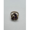 925 Sterling Silver Amethyst & Marcasite Ring Size 6