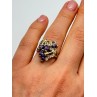 925 Sterling Silver Amethyst & Marcasite Ring Size 6