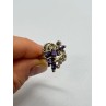 925 Sterling Silver Amethyst & Marcasite Ring Size 6