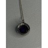 925 Sterling Silver Purple Crystal & CZ Necklace Length 18 Inch