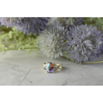 925 Sterling Silver Mystic CZ Ring Size 7.25