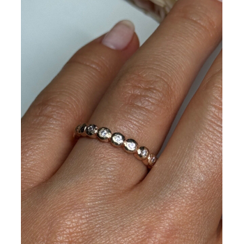 925 Sterling Silver Gold Plated CZ Ring Size 7