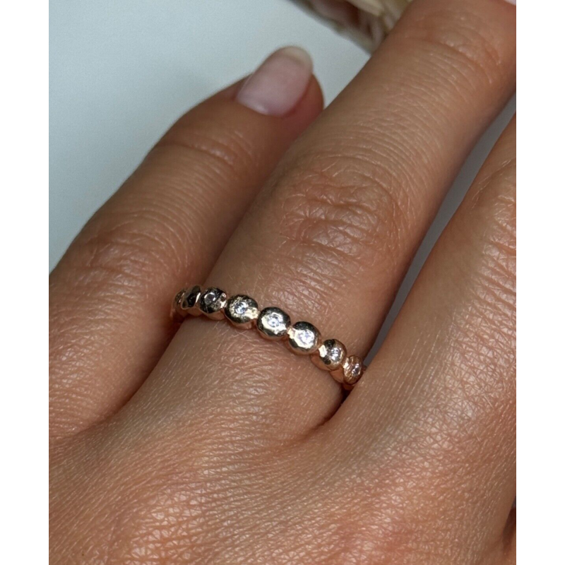 925 Sterling Silver Gold Plated CZ Ring Size 7