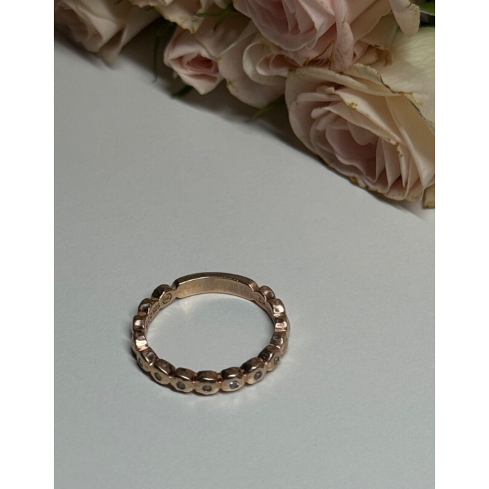 925 Sterling Silver Gold Plated CZ Ring Size 7